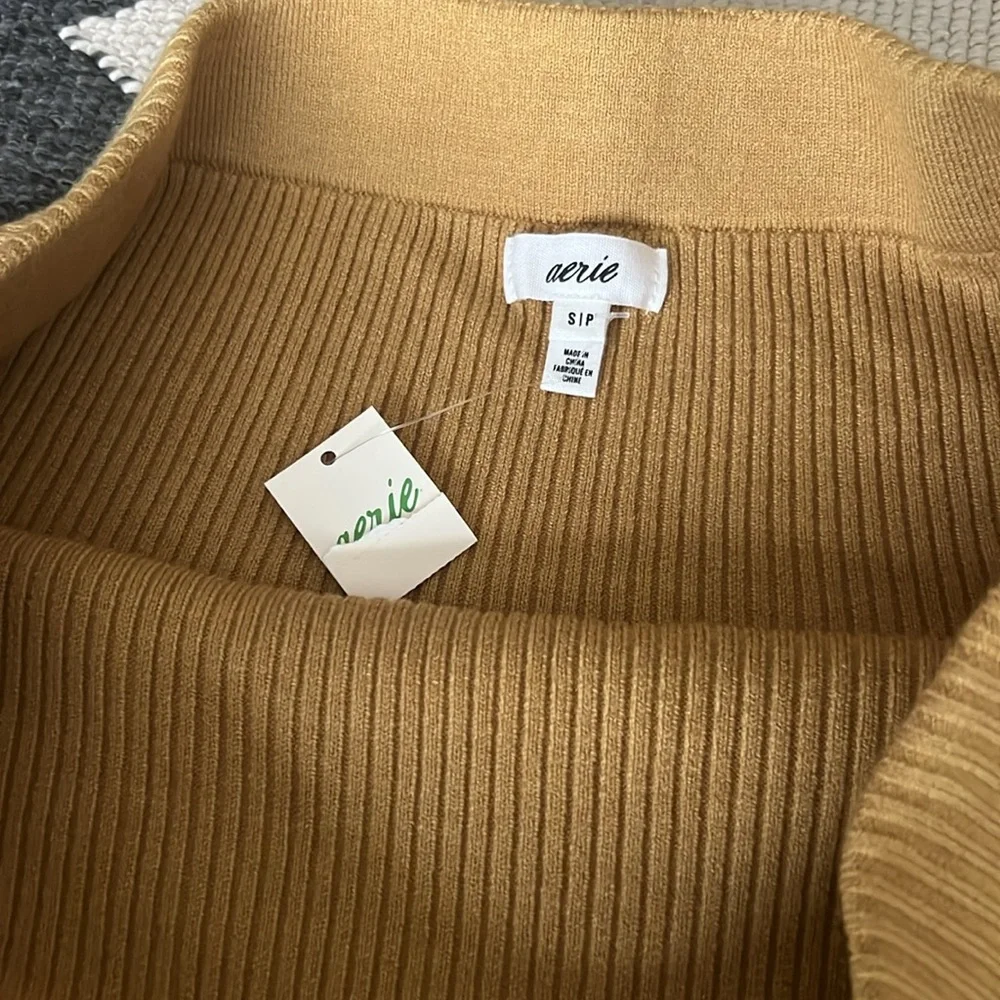 Aerie Mustard Yellow Knit Ribbed Mini Skirt - Picture 2 of 2